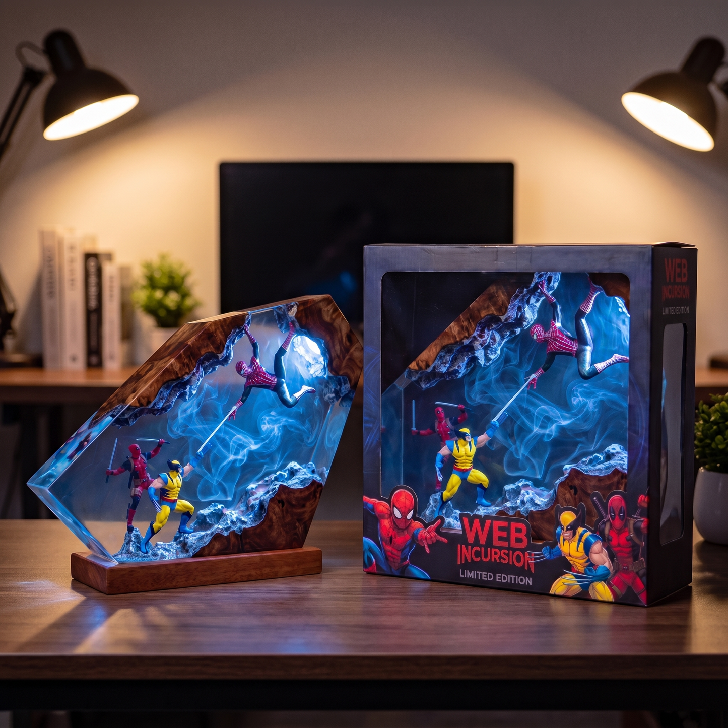 Web Incursion Resin Diorama Lamp