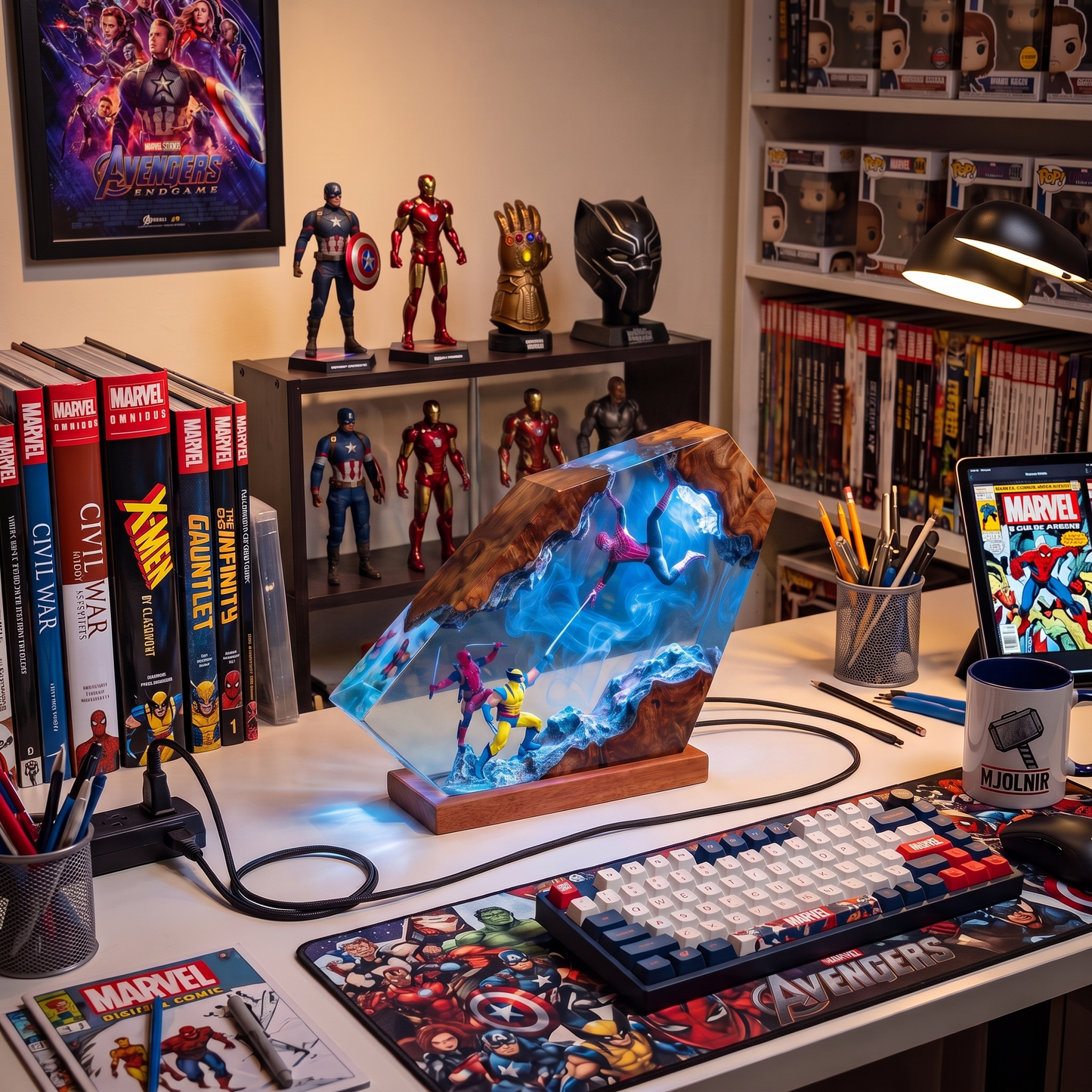 Web Incursion Resin Diorama Lamp